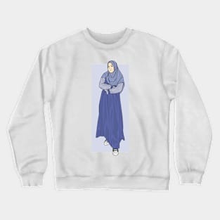 Hijab Girl Blue.Dress Crewneck Sweatshirt